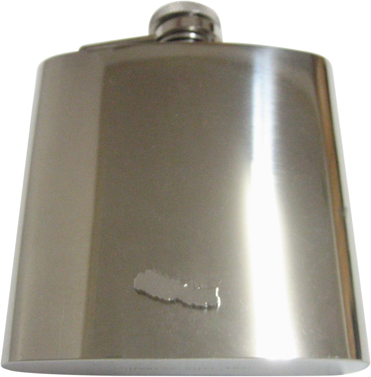 Kiola Designs Nepal Map Shape Pendant 6 Oz. Stainless Steel Flask