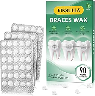 Orthodontic Wax for Braces Wax Individual Hygienic Packaging Dental Wax Dots (90PCS, Mint)