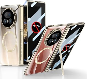 Compatible with Honor Magic V5 Case with Privacy Screen Protector,Magnetic Hinge Coverage[Anti Spy] Hidden Kickstand,Yellowing Transparent Full-Body Shockproof Slim Phone Case for Magic V5Gold