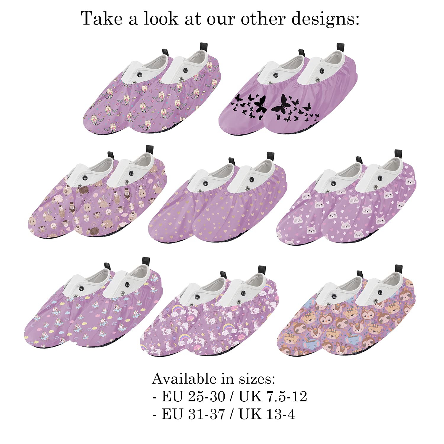 Ferocity Couvre-Chaussures Réutilisables Hydrofuges Protège Antidérapants et Lavables pour Enfants Adulte en Polyester de Haute Qualité avec Colorés x5 [142]