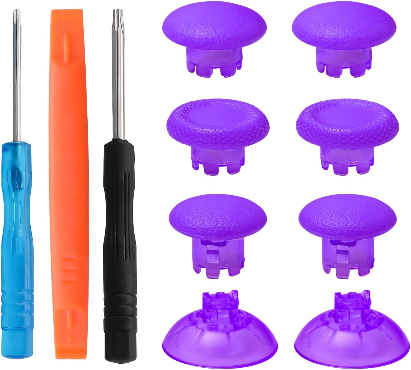 TOMSIN Thumbsticks Replacement for PlayStation 5 Edge Wireless Controller,8 in 1 Joysticks Repair Kit Compatible for PS5 Controller,for PS4,Xbox one,Xbox Series X/s (Purple)