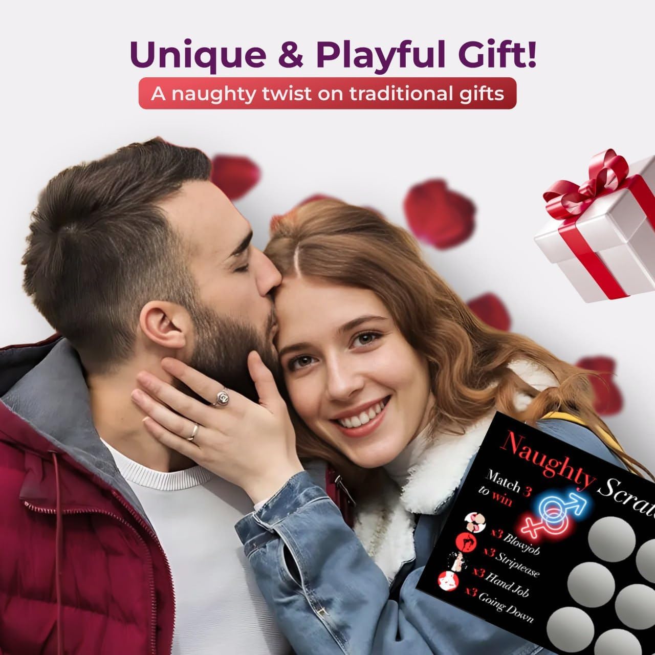 Skywin Fun & Romantic Date Night Games, 4 Scratch Off Cards, Naughty Date Night Ideas - Intimacy Games for Adults, Boyfriend Gift, for Men, Valentines Gifts for Him & Her, Couples Gift