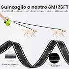 Foto di Guinzaglio Retrattile per Cani 8M, Controllo con un Solo Pulsante e Anti-groviglio, Guinzaglio in Nylon con Strisce Riflettenti, Impugnatura Ergonomica, per Cani di Taglia Media e Grande fino a 50 kg