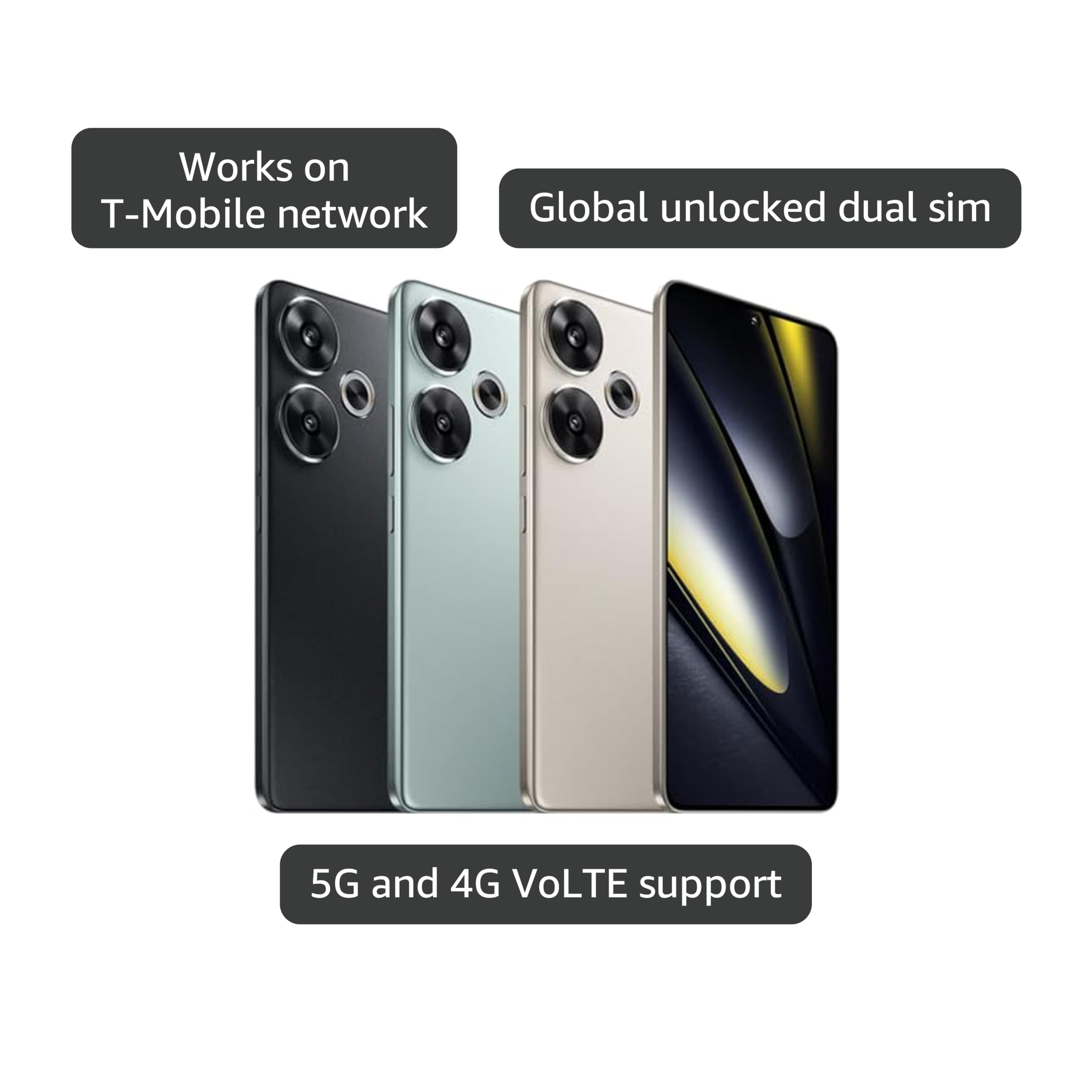 Amazon.com: Xiaomi Poco F6 5G + 4G LTE (for Tmobile Mint Tello