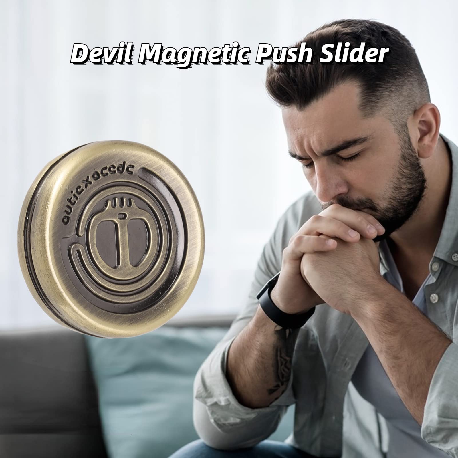 Suwak Magnetyczny, Fidget Haptic Coins EDC Metalowe Zabawki Fidget Lęk Odstresowanie ADHD Autyzm Zabawki Sensoryczne Zabawki Obrotowe Push Fidget Zabawki na Biurko Prezenty dla Dzieci i Dorosłych