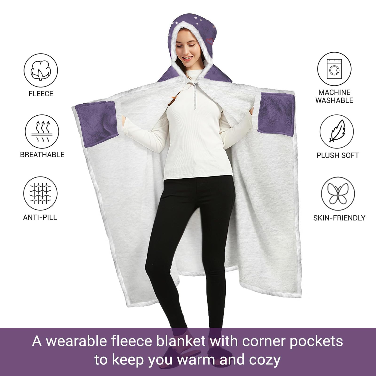 Geschenk für Frauen, Umarmung Decke mit ärmeln Geburtstagsgeschenk für Frauen, Beste Freundin Geschenke, Geschenk für Beste Freundin Schwester Mama Oma zum Weihnachten Geburtstag