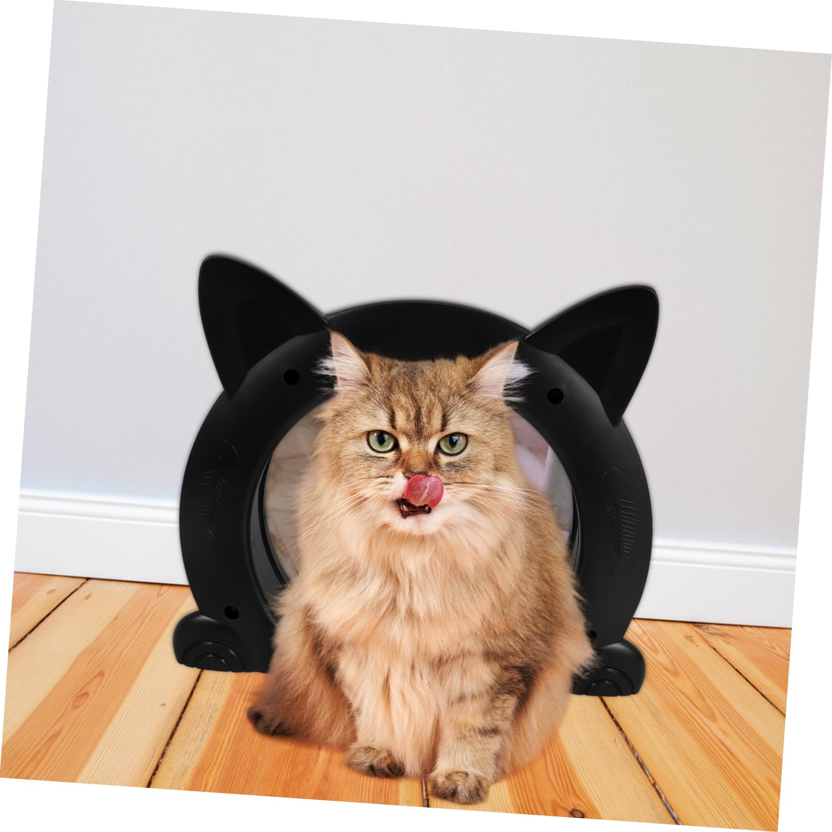 Katzenklappe für Innentüren aus Kunststoff mit Katzenform Bequemer Zugang und Vielseitig Einsetzbar für Haustierhäuser und Stilvolle Wohnraumdekoration