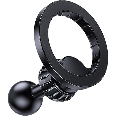 Magnetic Phone Holder Base with 1” Ball Mount Adapter for MagSafe Compatible with RAM Mounts Double Socket Arm for iPhone 17/16/15/14/13/12 Series