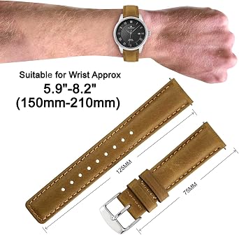 ANNEFIT Quick Release Watch Strap for Men Women, Vintage Crazy Horse Leather Watch Band 18mm 20mm 22mm