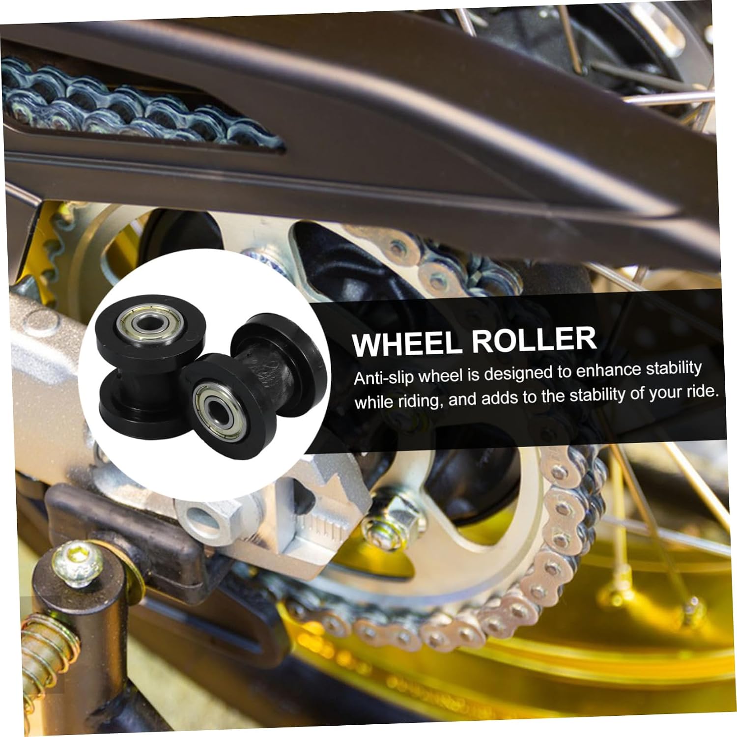 MAGICLULU 2pcs Chain Roller Tensioner Wheel for Motorcycle - Design Bore Easy Installation Improves Chain Stability and Lifespan Essential Motorcycle Accessory