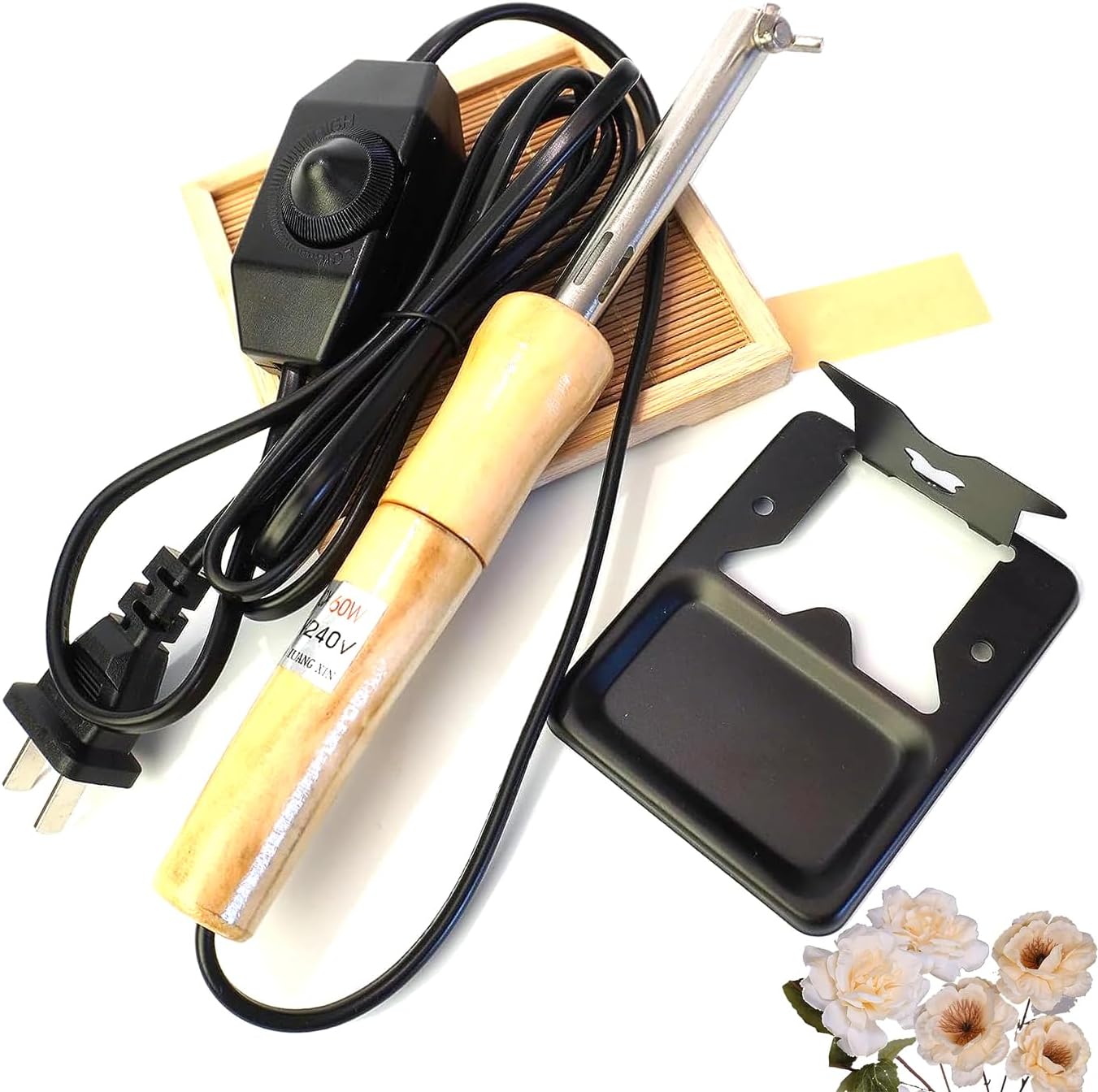 Fabric Flower Making Tool, Artificial Flower Ironing Machine, Fake Flower Making Tool Set, Tool Set for Making Artificial Fabric Flowers, with 18 Iron