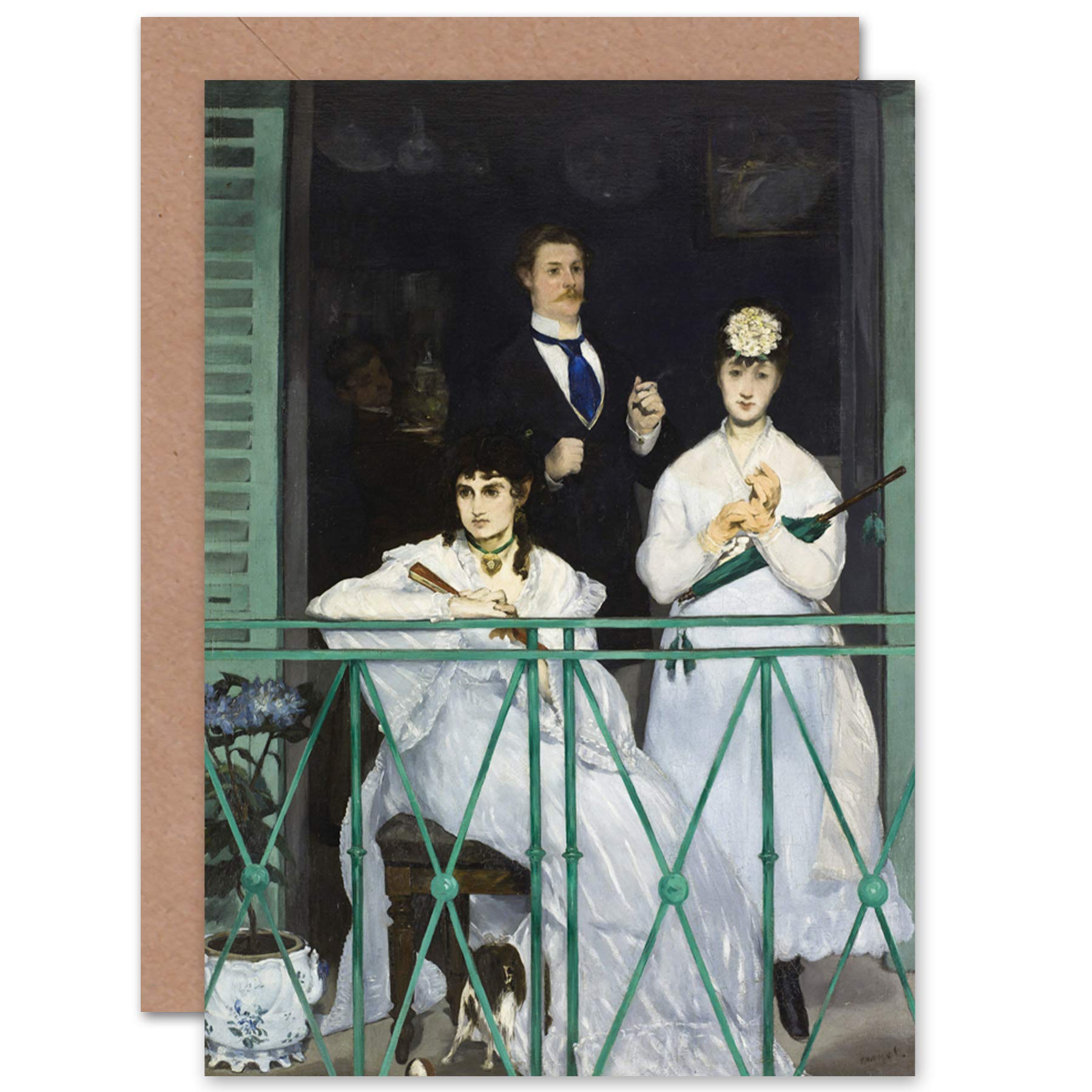 Artery8 Edouard Manet The Balcony Fine Art Greeting Card Plus Envelope Blank Inside