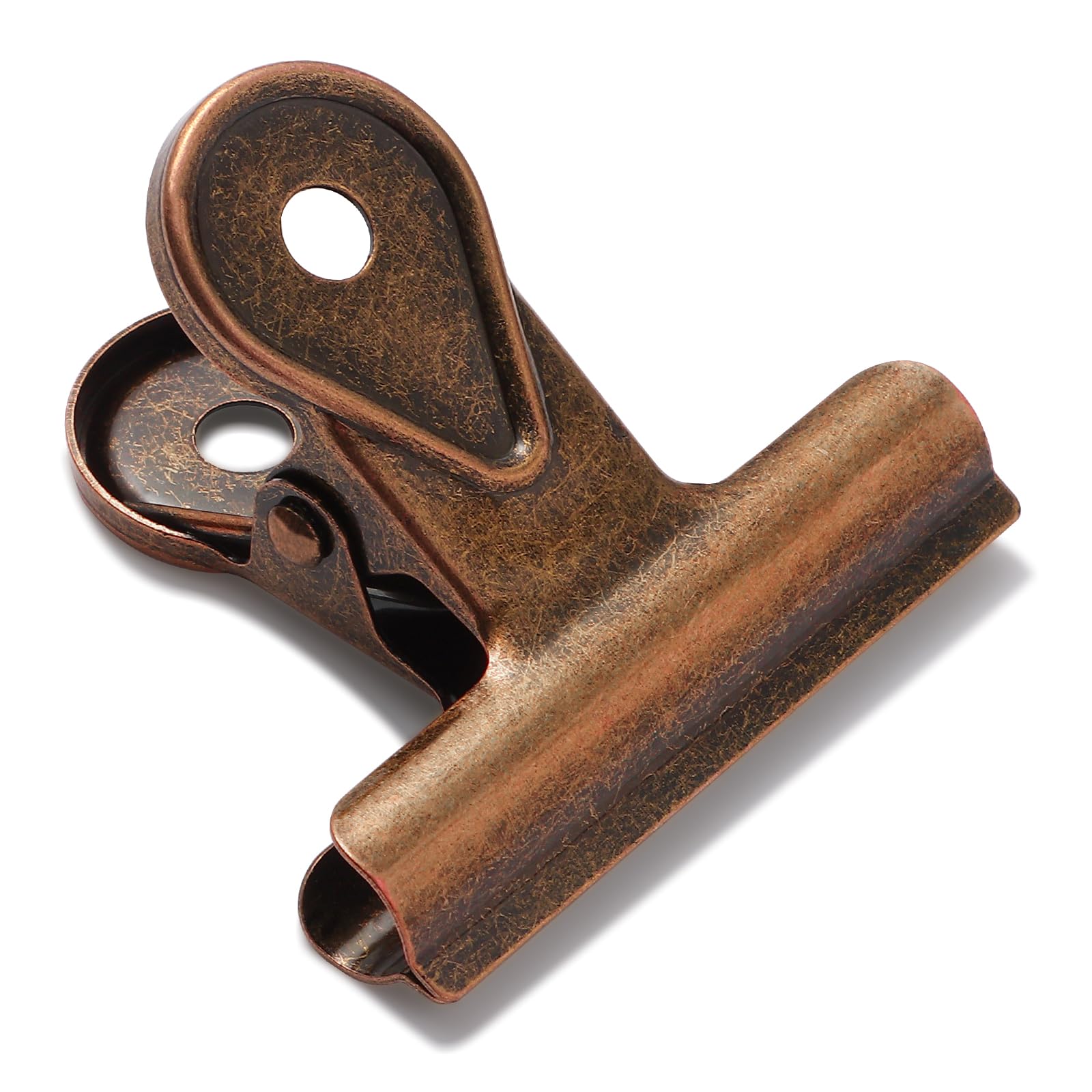 SIAMESE Bulldog Clips, 4 Pcs Binder Clips for Office & Kitchen, Multi-Purpose Binder and Food Bag Clamps for Sealing, Storage, Hanging (Red Bronze)