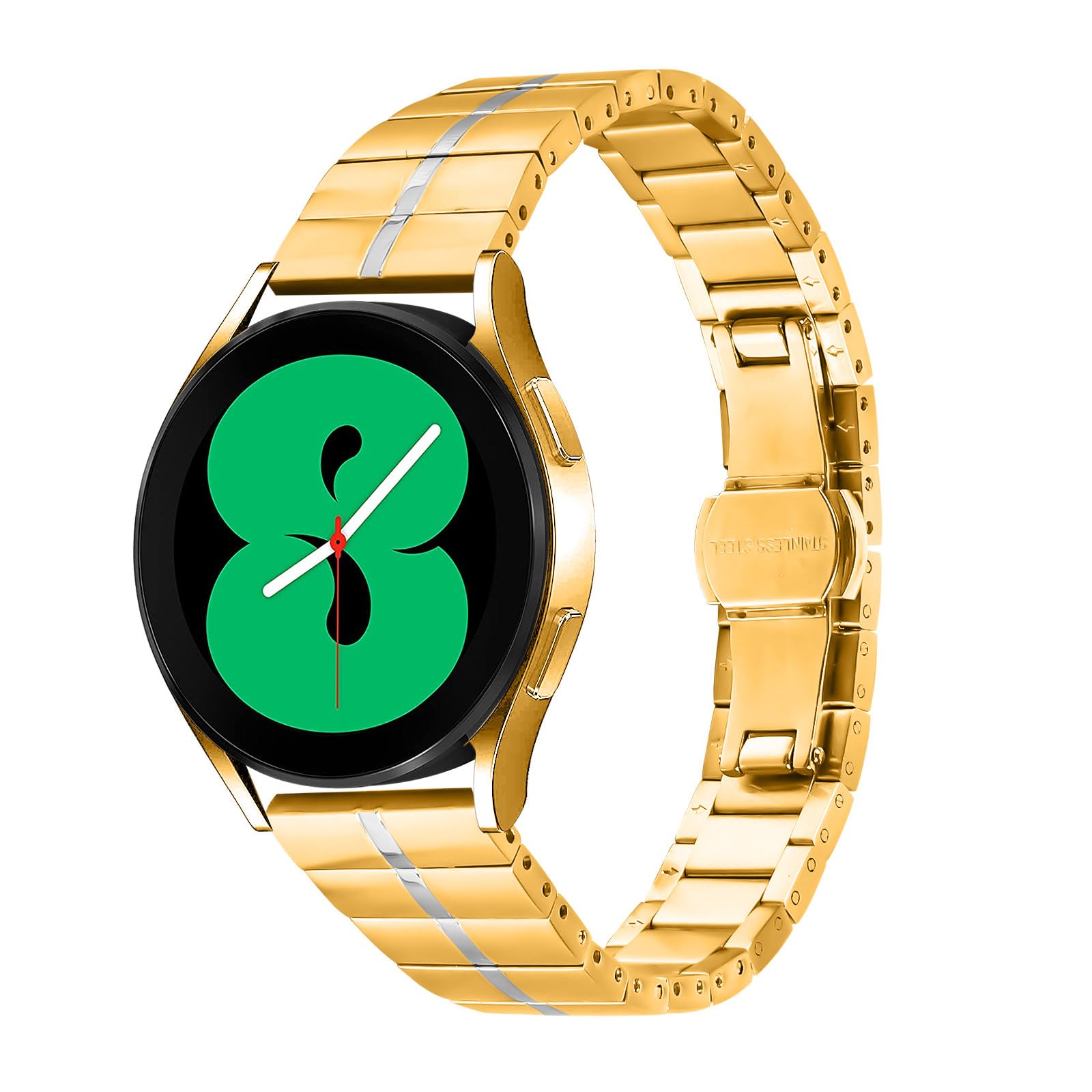 MVRYCE Compatible With Galaxy Watch 3 41mm, Stainless Steel Metal Wrist Strap Breathable Replacement Band Bracelet For Samsung Galaxy Watch 42mm/Active/Gear S2 (Y03)