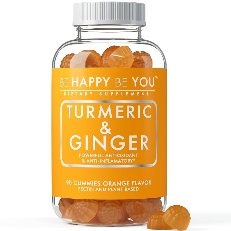 Be Happy Be You - Suplemento de cúrcuma e gengibre em gomas - 90 gomas
