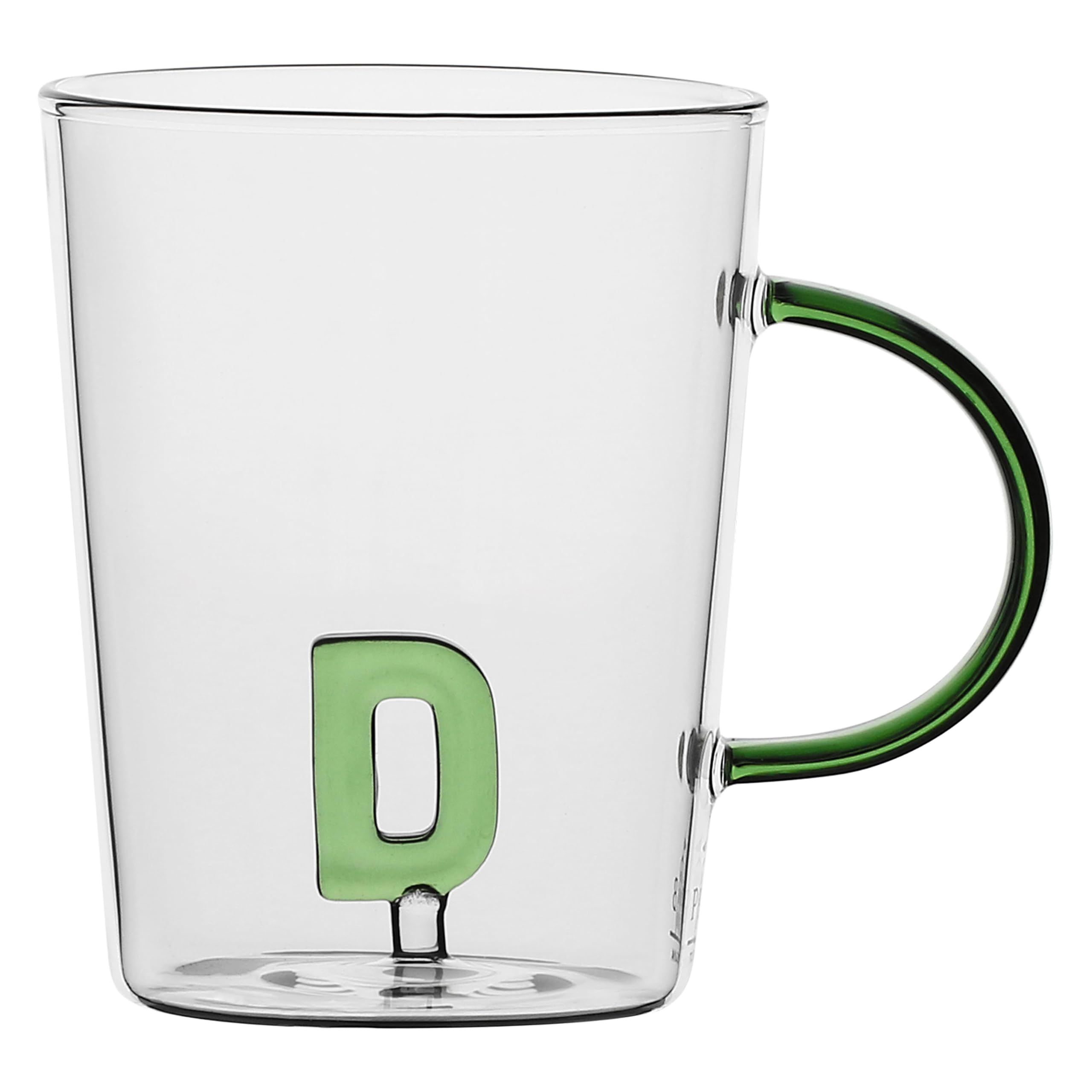 LA PORCELLANA BIANCA - Letter 'D' Borosilicate Glass Mug 400cc Allalettera Collection