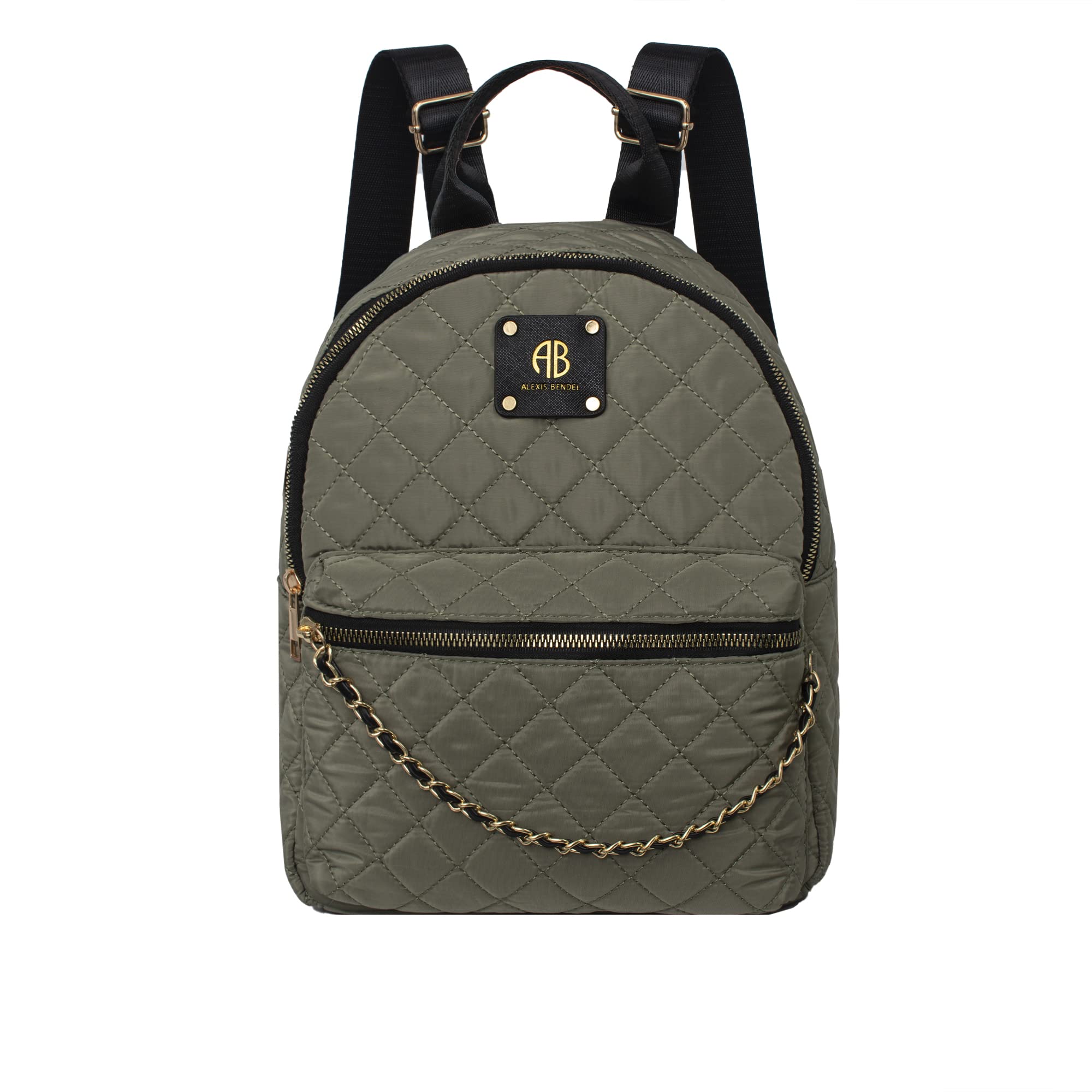 Alexis Bendel Women’s Large Nylon Quilted Backpack with Adjustable Shoulder Straps for School and Travel