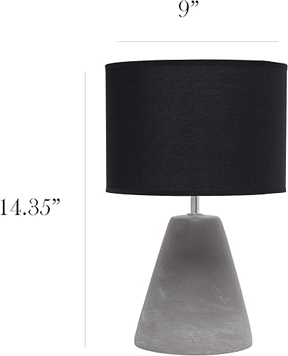 Miniatura 3 de Simple Designs LT2059-BLK Pinnacle - Lámpara de mesa de hormigón, color negro