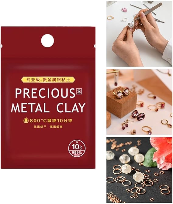 Silver Clay Material for Handmade Jewelry Making, Professional Metal Clay Modeling for Charms, Pendants, DIY Projects, Necklaces, 10g