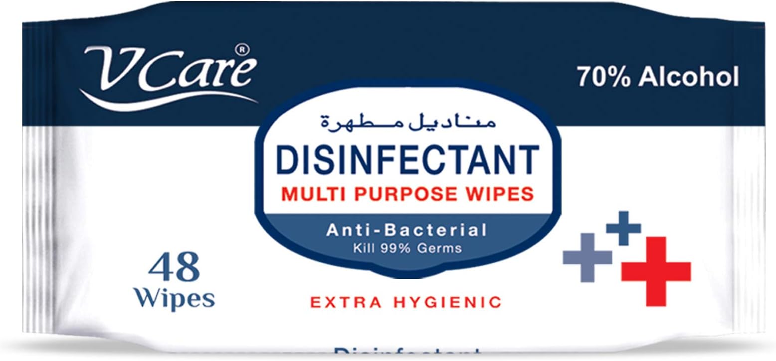 Disinfectant Multi-Purpose Anti Bacterial Wipes - 48'S, Kills 99.9% Of Germs, Cleans And Protects Surfaces