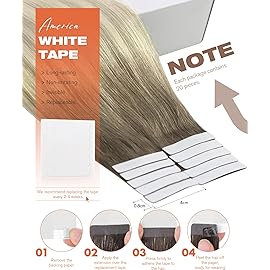 Sunny Hair Tape in Hair Extensions Real Human Hair Invisible Remy Hair Extensions Tape ins for Women Light Brown Root to Platinum Blonde Balayage 24 inch 20Pcs 50G