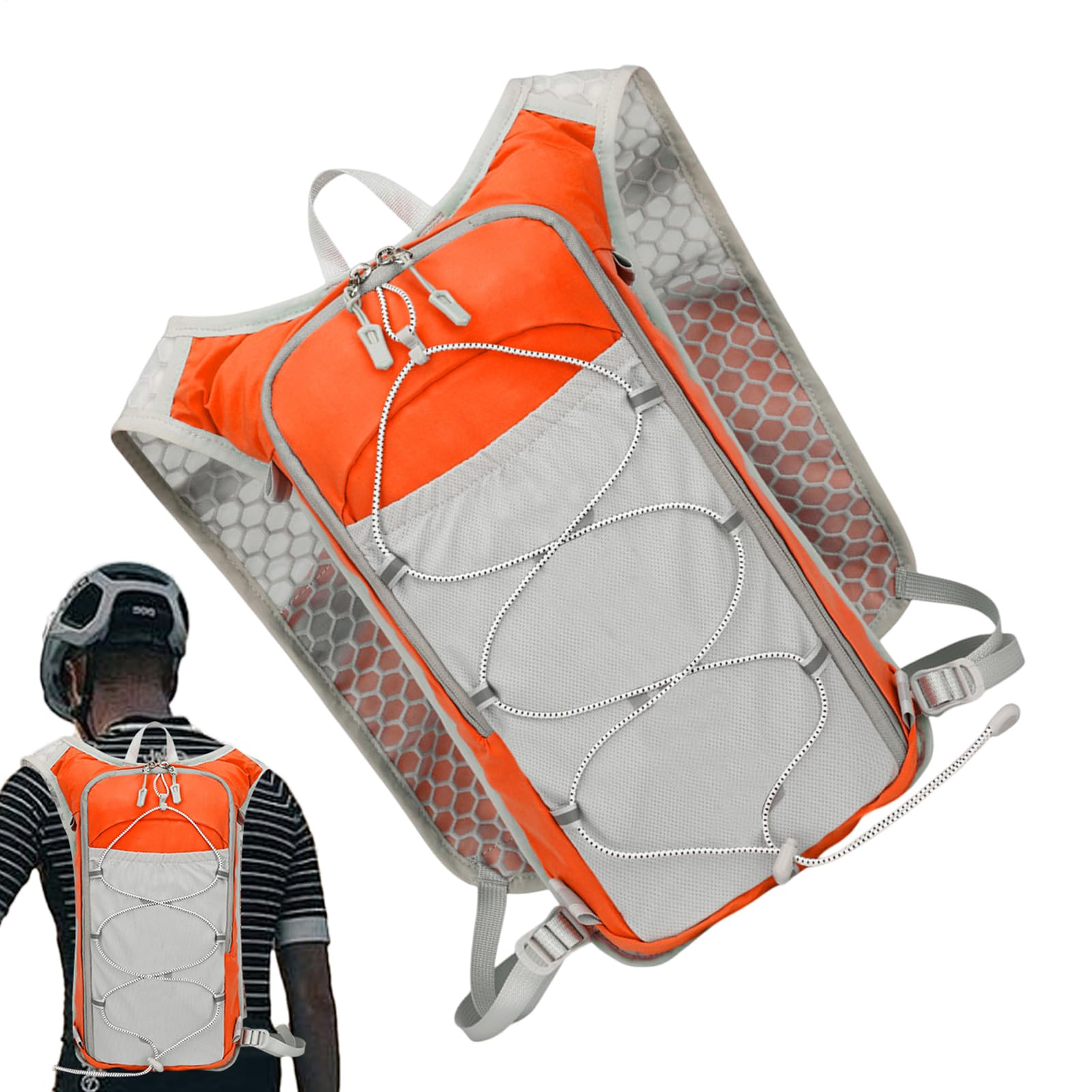 Zaino da corsa, zaino da jogging con tasche riflettenti per idratazione, design ergonomico e traspirante, per corsa, ciclismo o avventure all'aria aperta, 1 pezzo