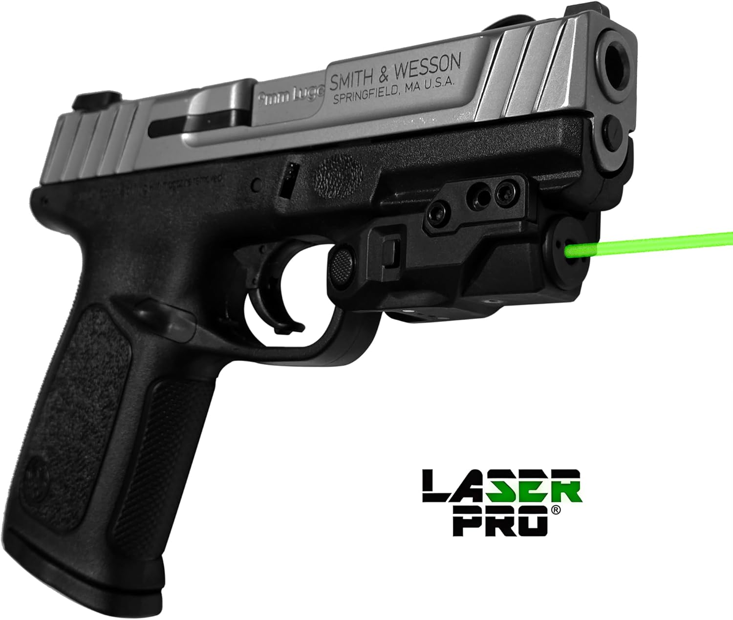 LASERPRO® Green Laser Sight fits Glock 17 18 19 20 21 22 23 24 25 29 30 31 32 34 35 36 37 38 40 41 44 45 S&W Equalizer Shield EZ SD9VE Beretta APX Taurus TX22 G3 CZ Kel-Tec PMR-30 H&K Canik Ruger
