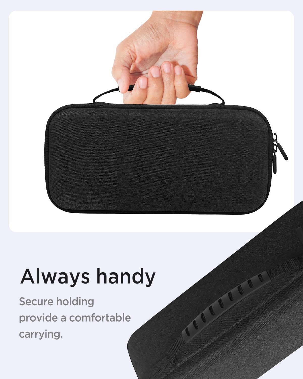Miimall Estuche de Transporte para ASUS Rog Xbox Ally X / ROG Xbox Ally 2025, Bolsa de Almacenamiento Portátil Rígida de EVA, Travel Case Antiarañazos Antigolpes Funda de Viaje con Bolsillos, Negro
