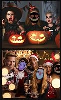 MOYACA LED Maszk Gesztus Érzékeléssel, Világító Halloween Jelmez Cosplay Farsang 7