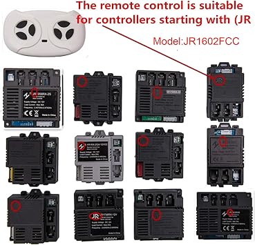 2.4G Bluetooth Remote Control Transmitter,for JR Receiver Children's Electric Riding Toy Car, Replacement Parts White Remote Control,Model JR1602