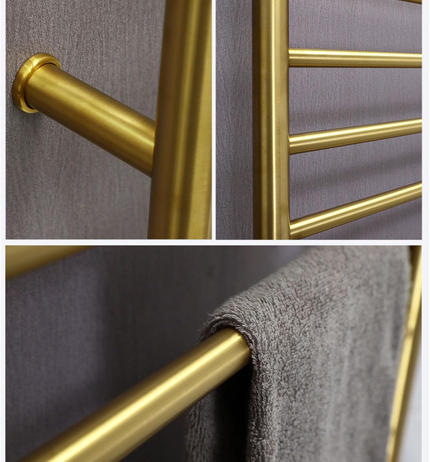 Electric Towel Racks 10 Bars, Heated Towel Warmer Wall Mounted Stainless Steel, Hot Towel Drying Rack for Bathroom with Timer Constant Temperature LCD Display,A Rose Gold,Plug in