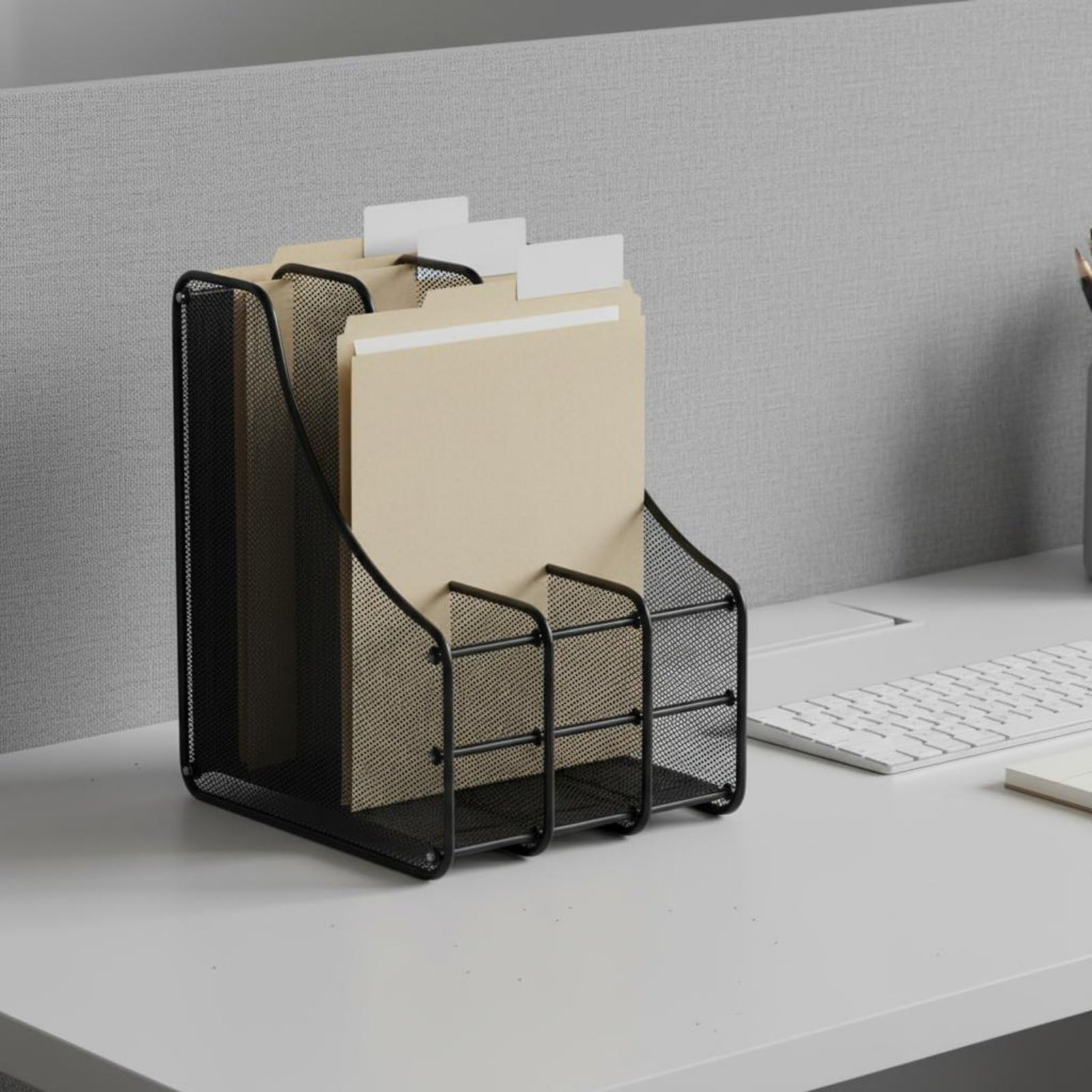 Portadocumenti a Rete Portadocumenti Organizer Portafogli Metallo Robusto Mantiene Penne E Note con Design Aperto per Ricerca Rapida Adatto per, Moderno-B
