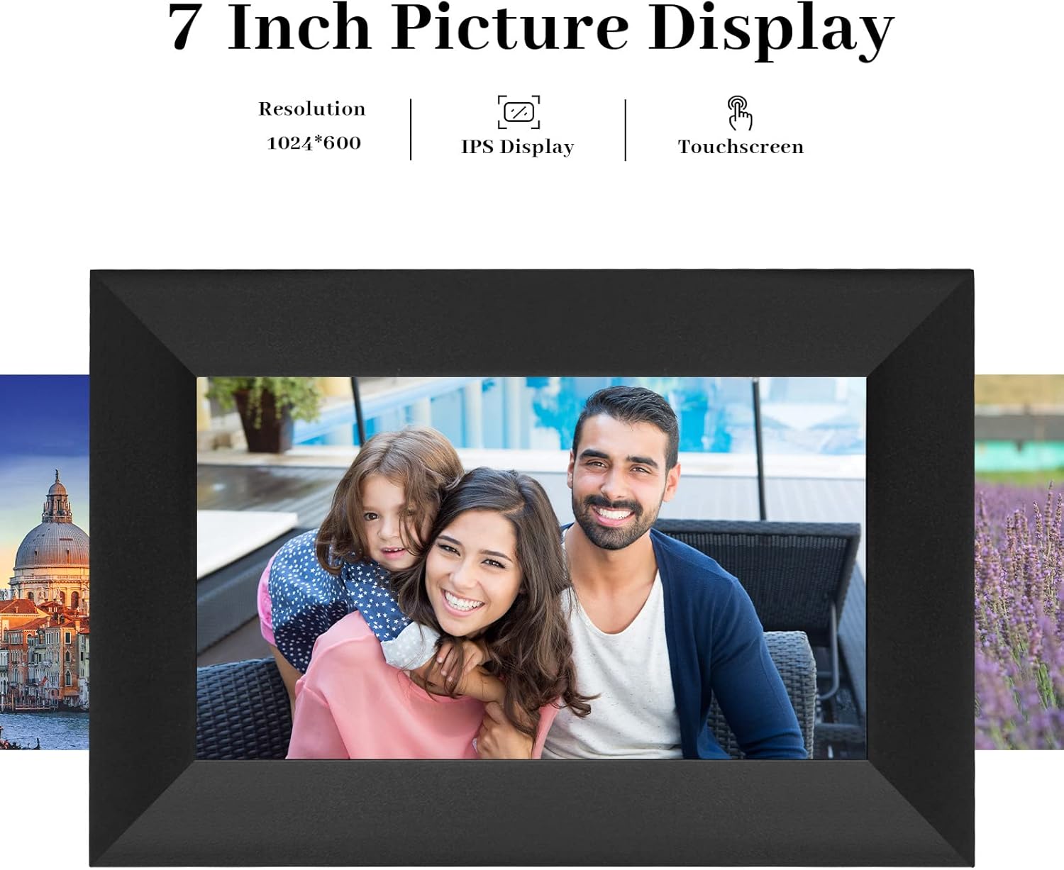 Digital Picture Frame, Humblestead 7 Inch WiFi Digital Photo Frame with 1024 * 600 IPS HD Touchscreen, Effortless One Minute Setup, Share Photos and Videos Instantly from Anywhere via App : Electronics