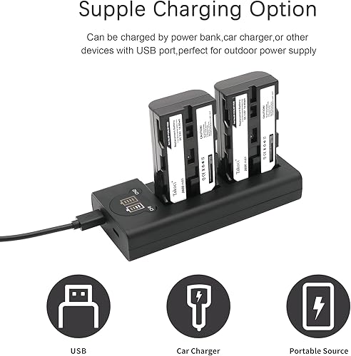 Miniatura 4 de Paquete de baterías recargables NP-F550 NP-F570 NP-F530 NP-F330 con 2 baterías batería compatible con cargador LED Batería recargable de iones de