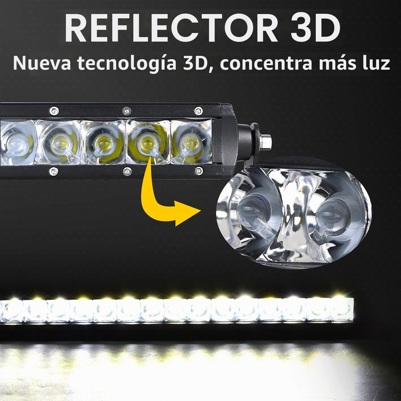 RIGIDON 32 Pulgadas 80cm 150W Foco Barra de luz led y 12V cableado Kit | faro de largo alcance, unica fila, barras luminosas, para off road camión coche ATV 4x4 todoterreno barco, lámpara de trabajo