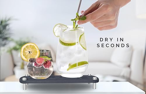 Miniatura 7 de La Ojjeh - Organizador para fregadero de piedra de diatomeas con soporte para jabón, piedra de secado para encimera de cocina, piedra absorbente de