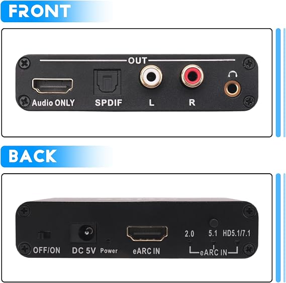 Earc Arc Audio Converter Earc Arc Audio Converter Sound Extractor Earc Sound Extractor Aux Sound Extractor SoundBar Speaker Amplifier TV