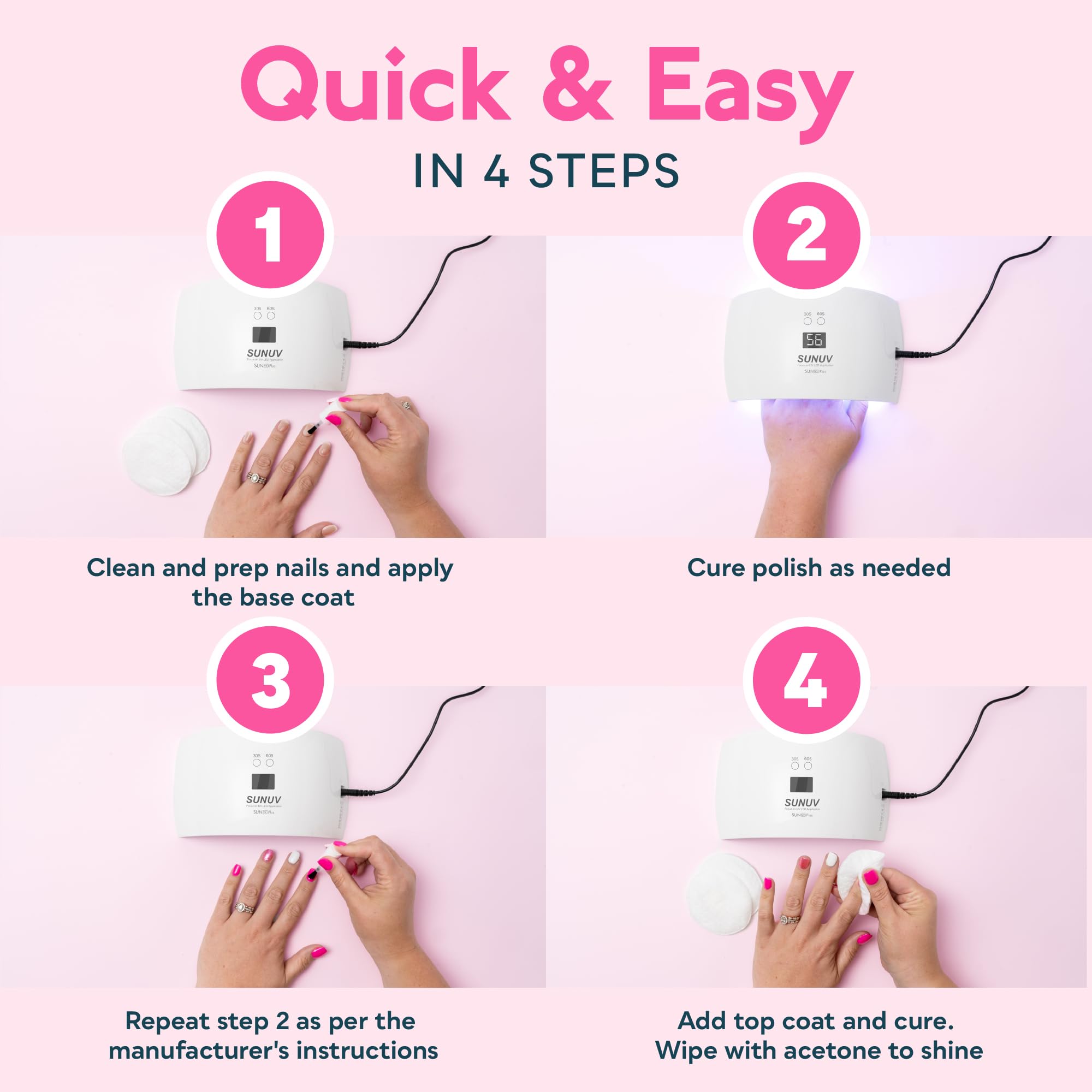 SUNUV Lampada Asciuga Unghie, Lampada per Unghie LED UV Sensore Automatico, Schermo LCD per Manicure e Pedicure a Casa e da Salone