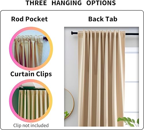 Miniatura 2 de Cortinas de terciopelo champán de 84 pulgadas de largo, 70% opacas de lujo, para dormitorio, sala de estar, aislamiento térmico, súper suaves, con