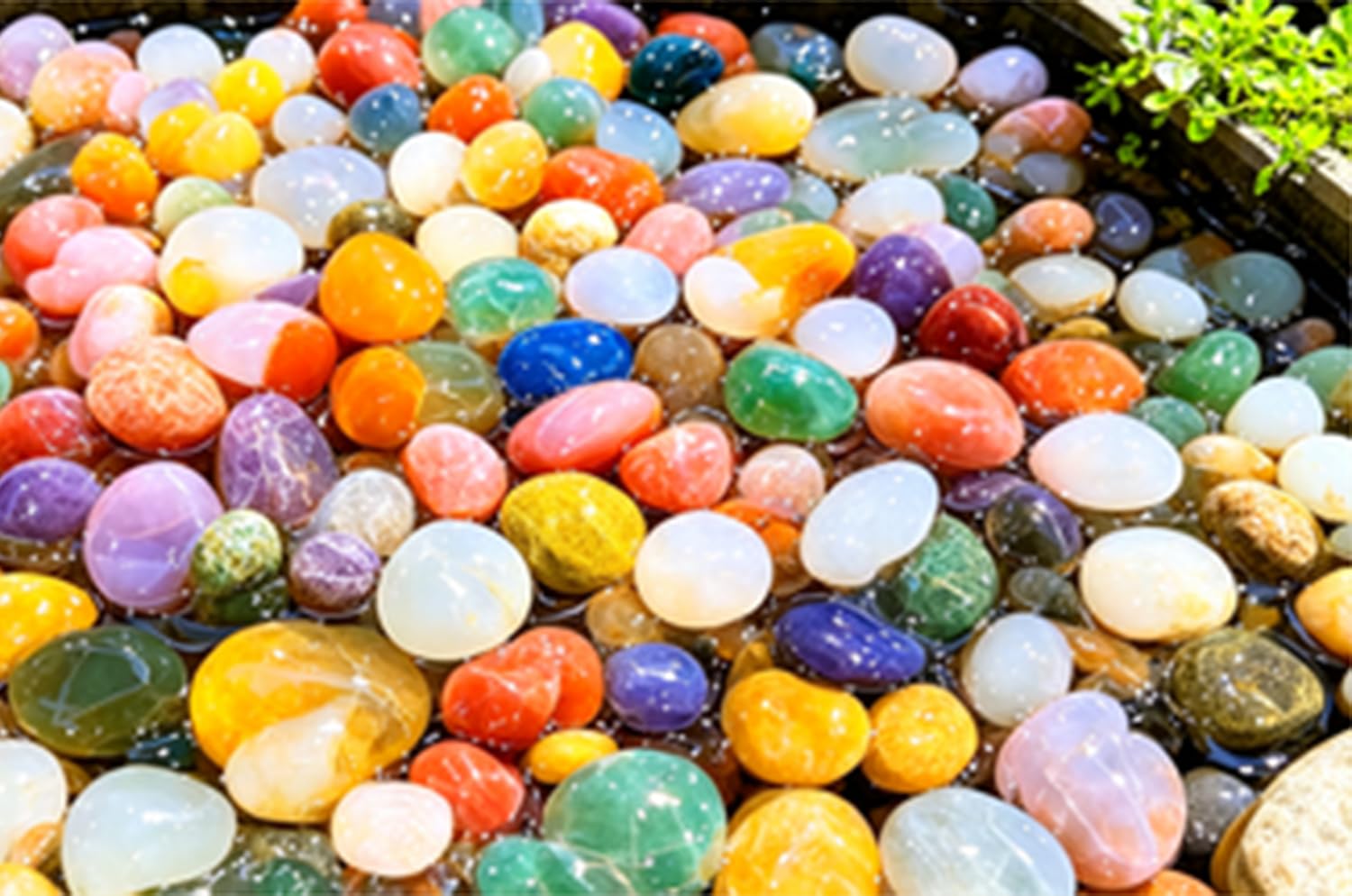 ,E,5000g,Polierte, Getrommelte Natursteine ​​(2 Kg / 5 Kg) – Bunte Kieselsteine ​​Für Gartendekoration, Aquarien, Vasenfüllungen, DIY-Projekte, Kunstharz-Kunst & Tischdekoration