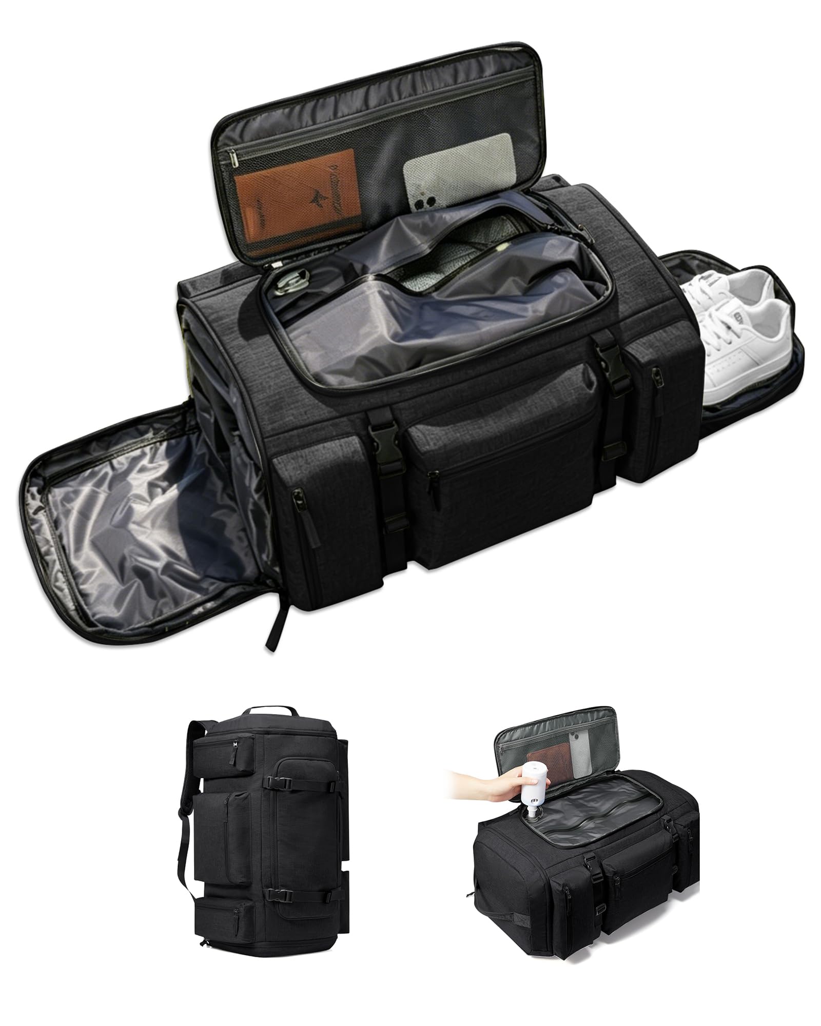 Mochila de esquí al vacío, mochila de snowboard ligera repelente al agua, con un sistema de compresión al vacío, mochila de hidratación para esquí