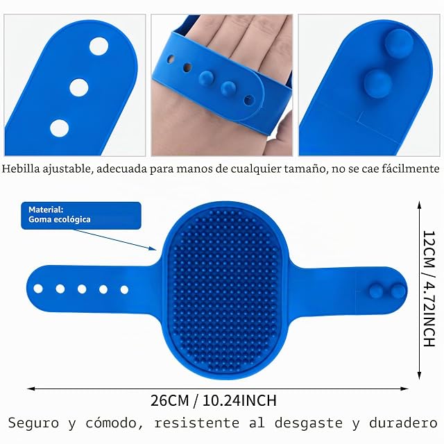 Foto 2 de 7 de Molain - Cepillo de baño de silicona para perros y gatos, 2 unidades, cepillo de masaje, para cuidado…