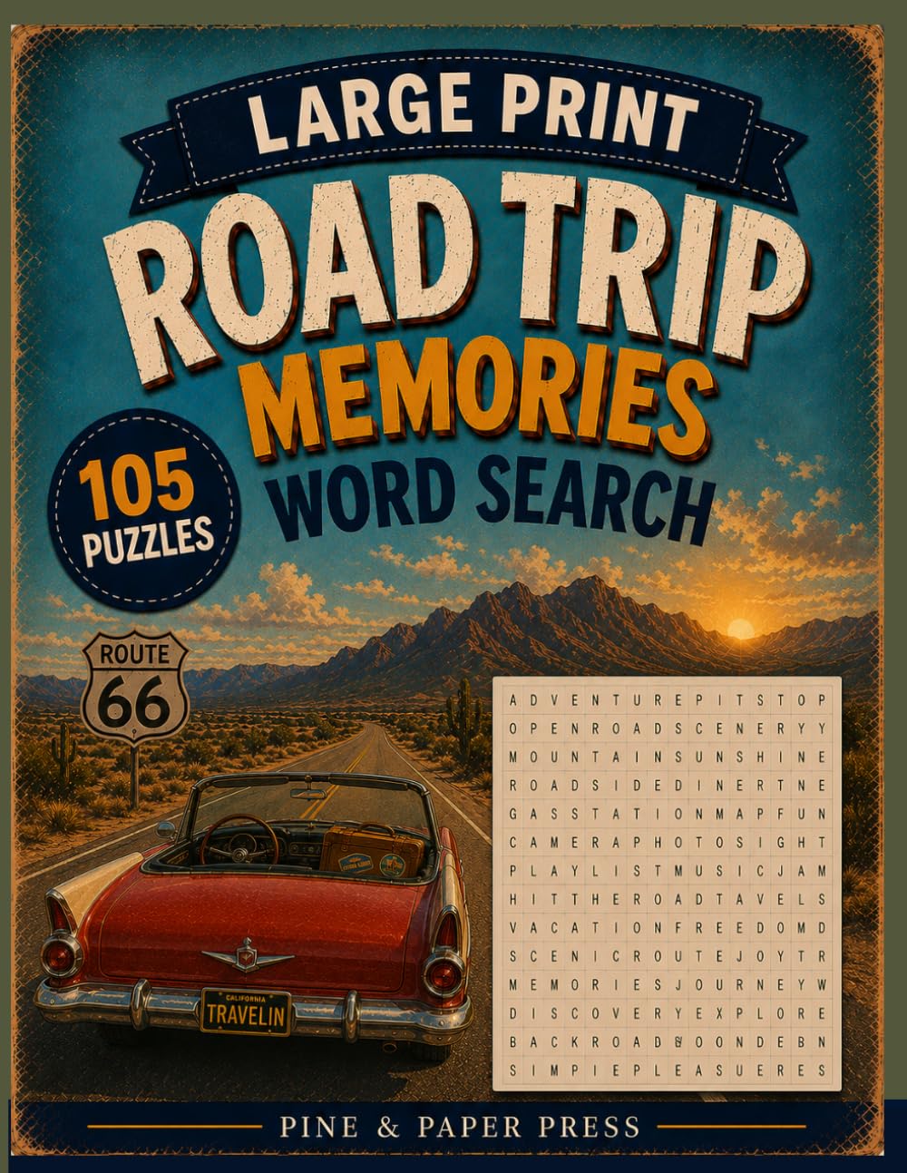 Road Trip Memories Large Print Word Search: 105 Fun Puzzles for Road Trip Lovers (Nostalgia Collection)