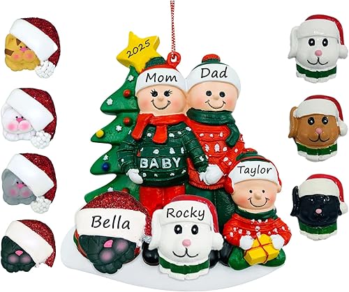 Miniatura 10 de Adorno Colgante de Pareja Embarazada y Perro - Adorno de Navidad para Esperando con Hueso de Perro, Personalizado