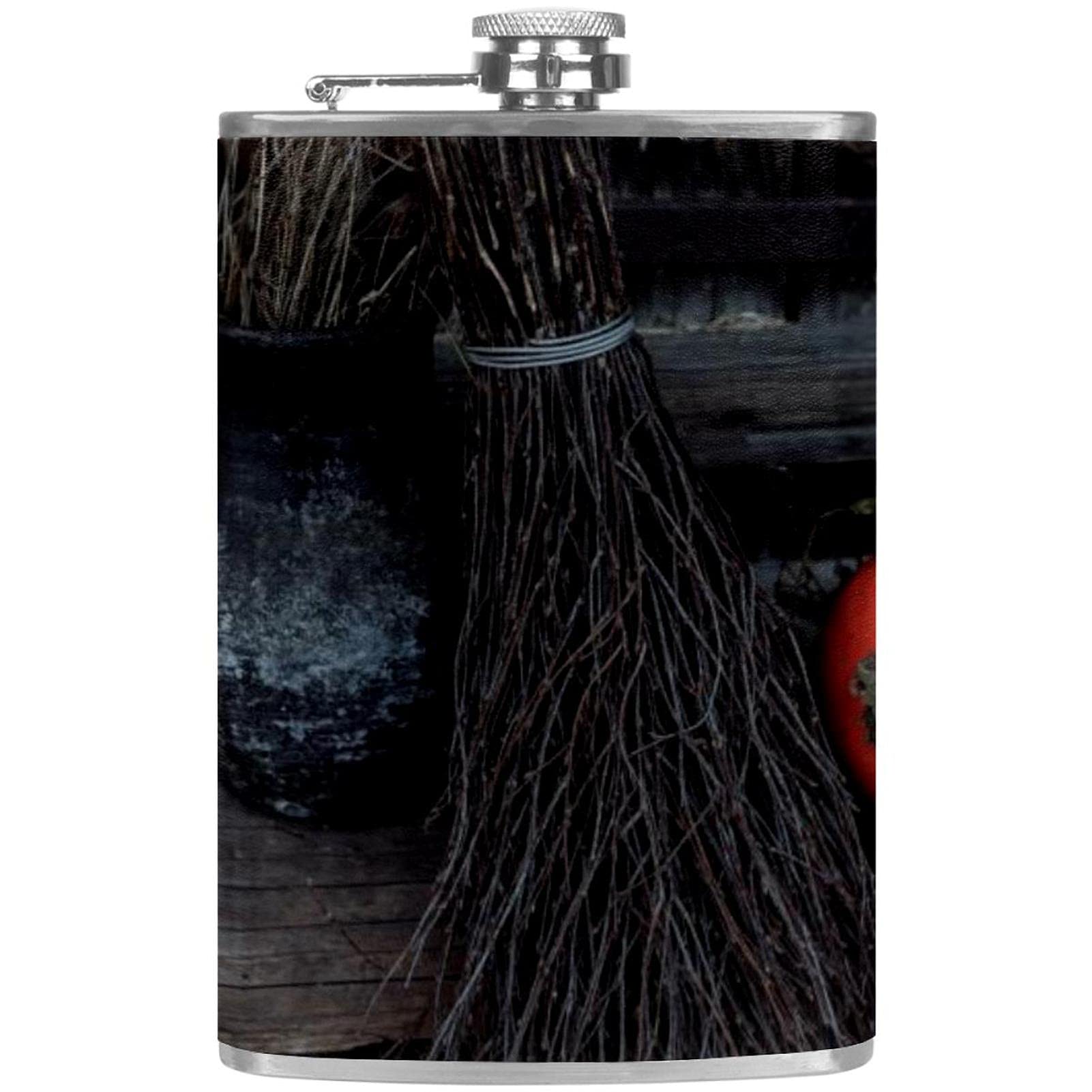 Flasque pour liqueur en acier inoxydable anti-fuite avec entonnoir et motifs citrouille