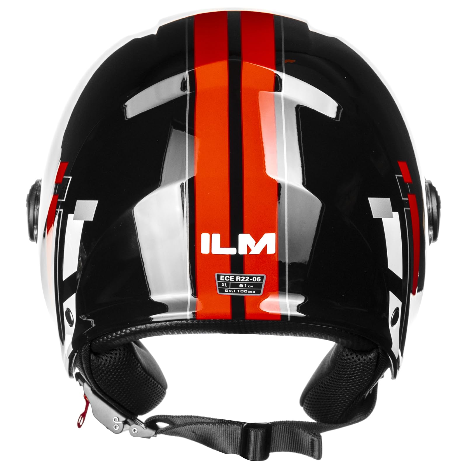 ILM Casque Moto Jet Homme Femme ECE Homologué Vintage avec Visière Modèle WT506