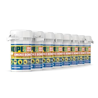 NOPE! Flea Smoke Bombs for The Home 4.7g x 8 | 4 x 3m Coverage | Non-Staining | Killer for All Flying & Crawling Insects | for Bedrooms, Living Rooms, Garages