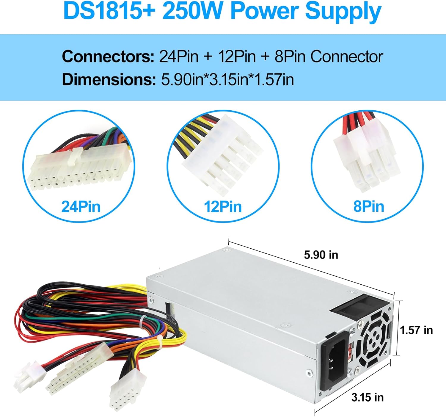 S-Union Upgraded DS1815+ 250W Power Supply Compatible with Synology DS1815+ DS1812+ DS1513+ DS1512+ DS1010+ RS814 +RS815 DS2015xs DS1511+ DS1813+ DS1515+ QNAP TS531 DPS-250AB-44B New Power Supply