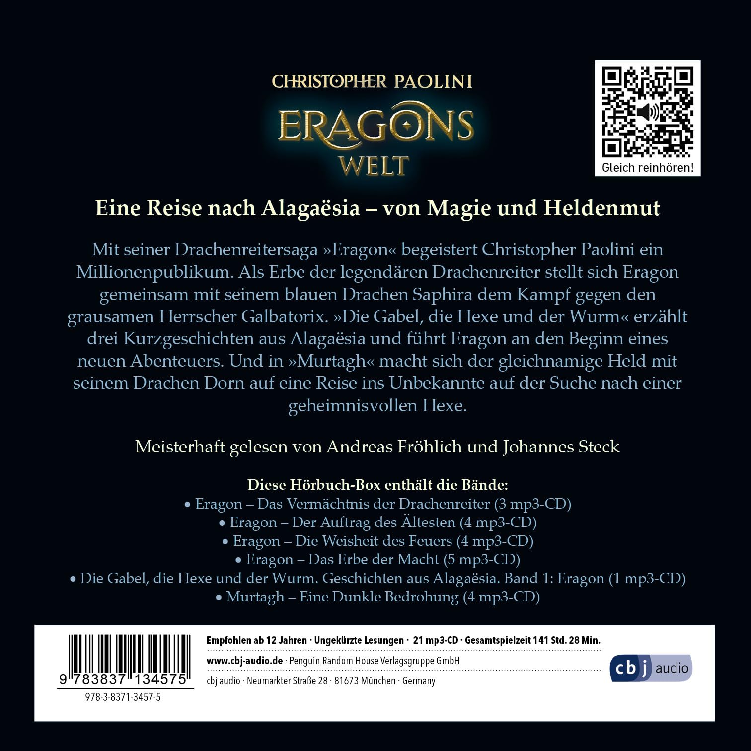 Eragons Welt - Das Vermächtnis der Drachenreiter - Der Auftrag des Ältesten - Die Weisheit des Feuers - Das Erbe der Macht - Die Gabel, die Hexe und der Wurm - Murtagh: Die große Hörbuch-Box -