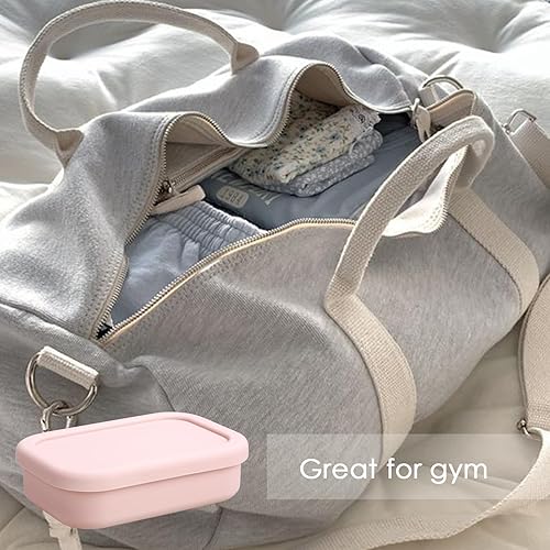 Miniatura 7 de Estuche grande de jabón de viaje a prueba de fugas, soporte de silicona para barra de champú, contenedor de jabón con capa de drenaje, soporte